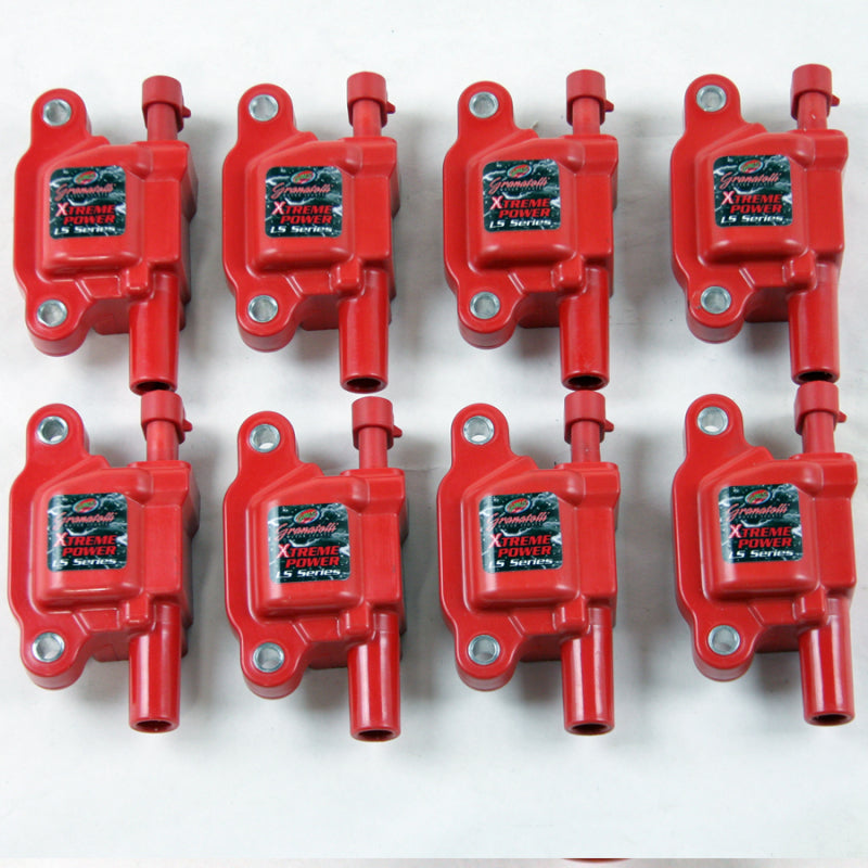Granatelli Motor Sports Granatelli 05-13 GM LS1/LS2/LS3/LS4/LS5/LS6/LS7/LS9/LSA Hi-Perf Coil Packs - Red (Set of 8)
