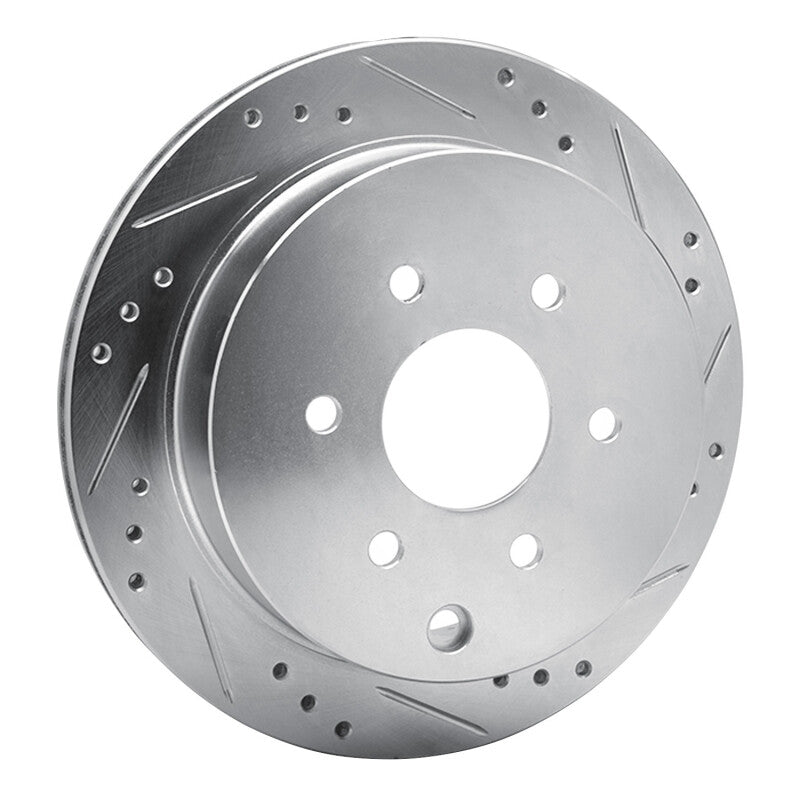 R1 Concepts R1 05-25 Nissan Frontier Rear Right Drilled & Slotted Silver Brake Rotor