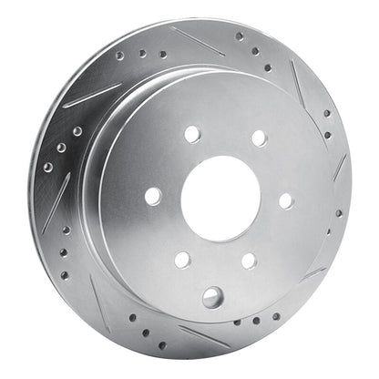 R1 Concepts R1 05-25 Nissan Frontier Rear Right Drilled & Slotted Silver Brake Rotor