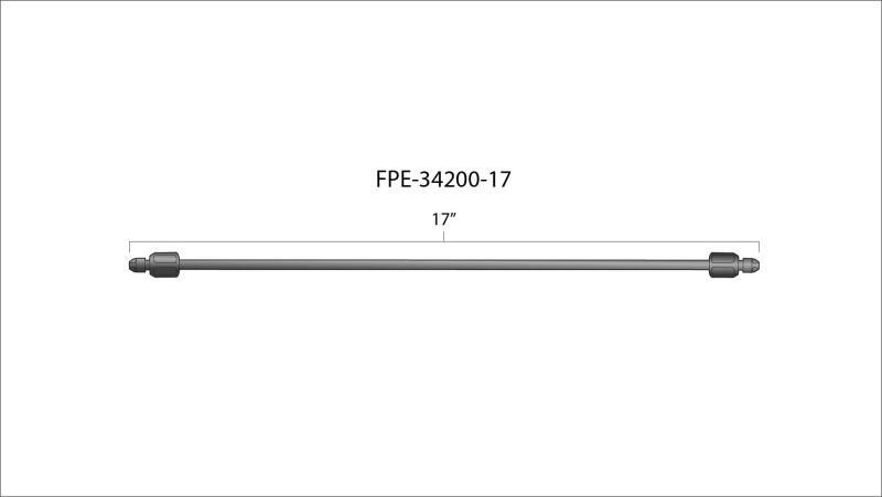 Fleece Performance 17in High Pressure Fuel Line (8mm x 3.5mm Line, M14x1.5 Nuts)