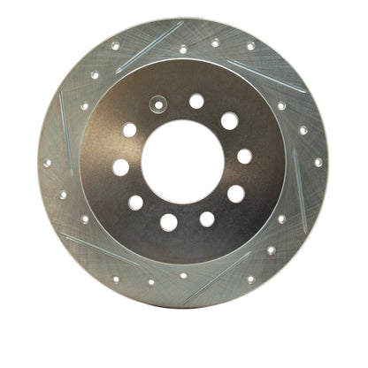 R1 Concepts R1 07-08 Hyundai TIBURON Rear Left Drilled & Slotted Silver Brake Rotor