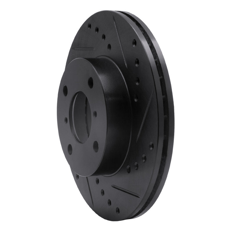 R1 Concepts R1 99-07 Suzuki Esteem Front Right Drilled & Slotted Black Brake Rotor
