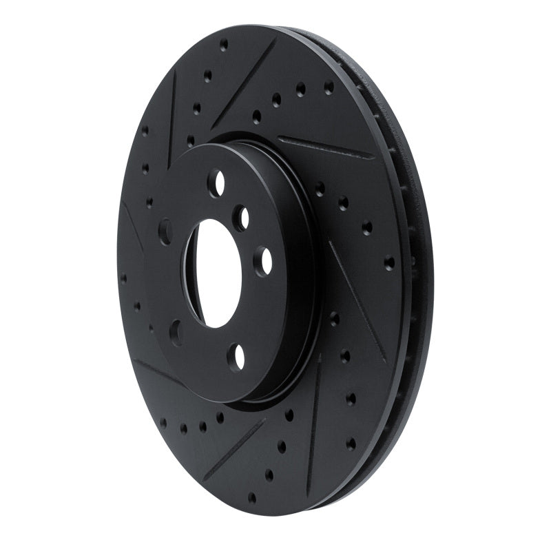 R1 Concepts R1 16-24 Mini Cooper Countryman Front Left Drilled & Slotted Black Brake Rotor