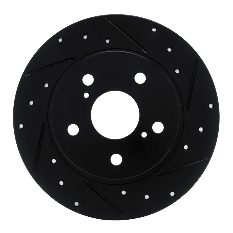 R1 Concepts R1 11-16 Scion TC Rear Right Drilled & Slotted Black Brake Rotor