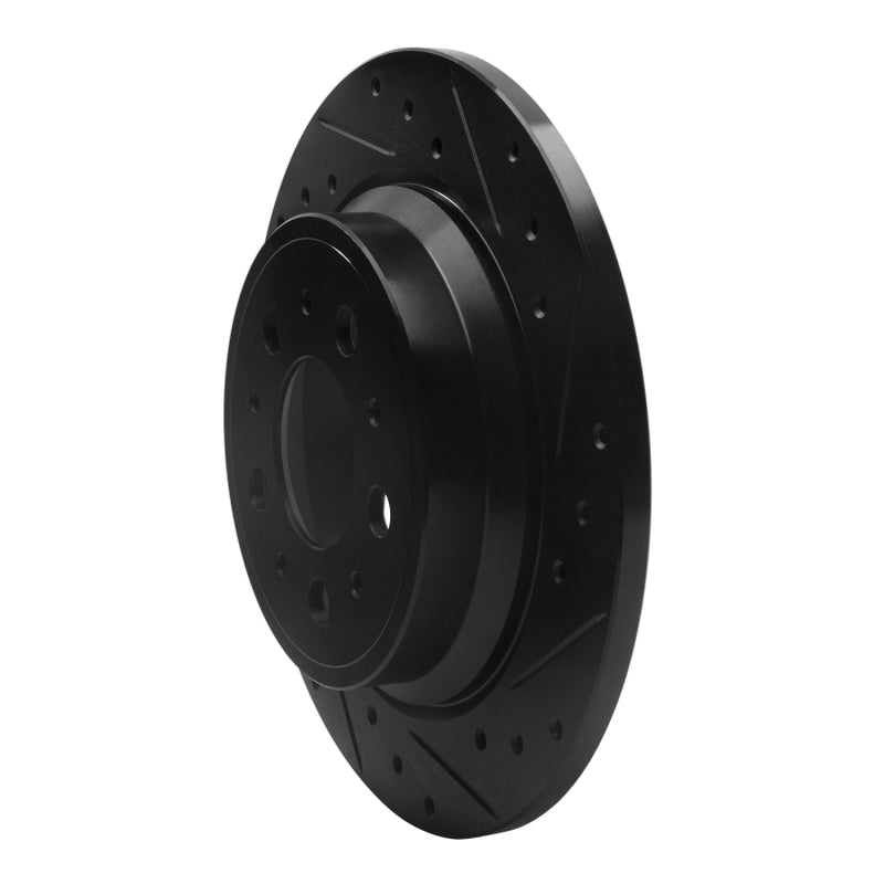 R1 Concepts R1 99-09 Volvo V70 Rear Right Drilled & Slotted Black Brake Rotor