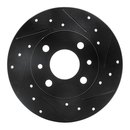 R1 Concepts R1 2009-2019 Fiat 500 (USA/Canada) Rear Right Drilled & Slotted Black Brake Rotor
