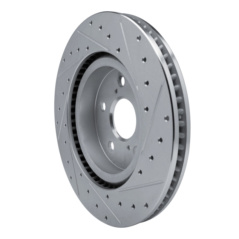 R1 Concepts R1 18-25 Lexus ES250 Front Left Drilled & Slotted Silver Brake Rotor