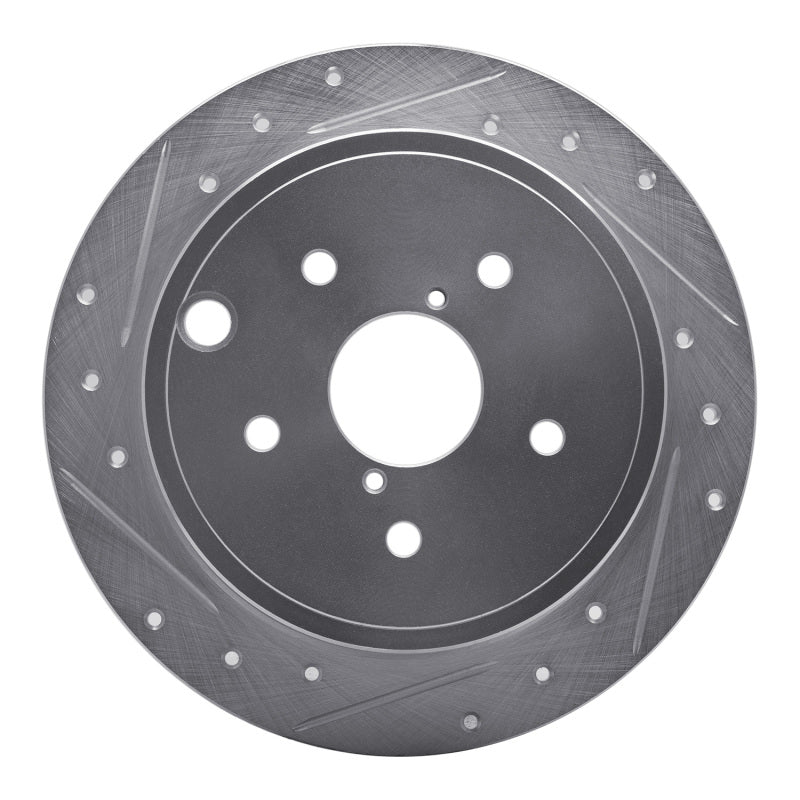 R1 Concepts R1 15-21 Subaru WRX Rear Left Drilled & Slotted Silver Brake Rotor
