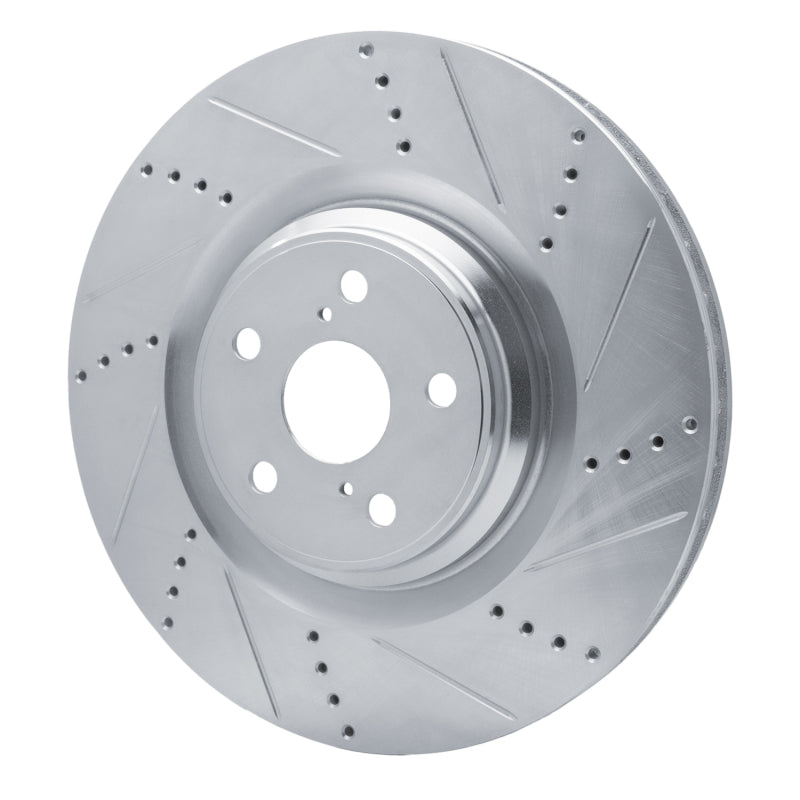 R1 Concepts R1 10-17 Lexus LS460 Right Front Drilled & Slotted Silver Brake Rotor
