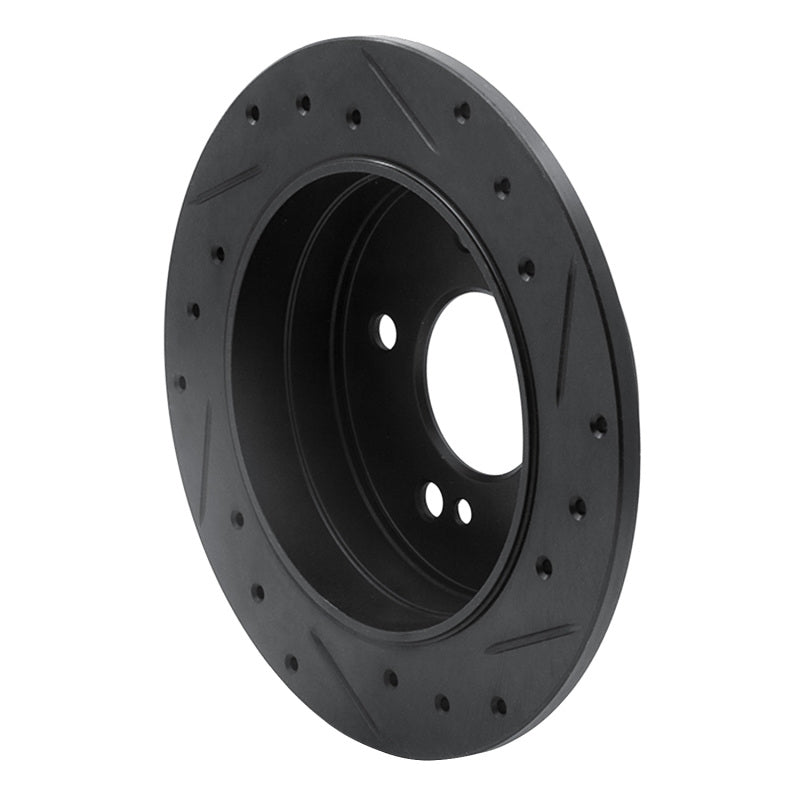 R1 Concepts R1 94-98 Mercedes-Benz C280 Rear Left Drilled & Slotted Black Brake Rotor