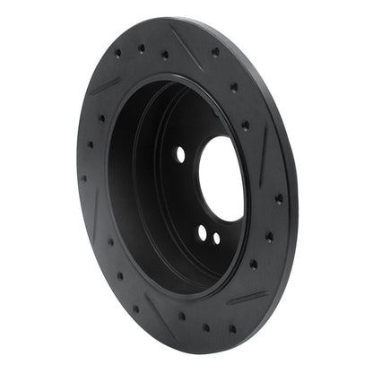 R1 Concepts R1 94-98 Mercedes-Benz C280 Rear Left Drilled & Slotted Black Brake Rotor
