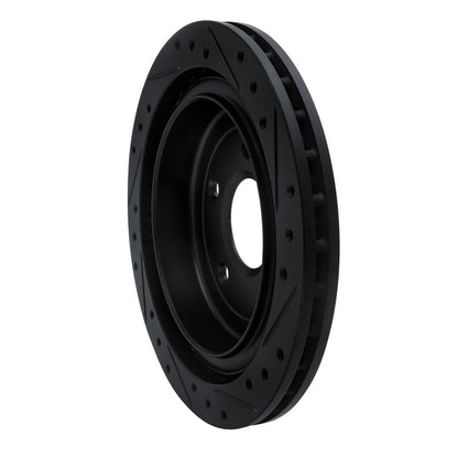 R1 Concepts R1 97-13 Cadillac XLR Rear Left Drilled & Slotted Black Brake Rotor