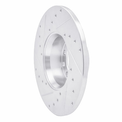 R1 Concepts R1 73-85 Mercedes-Benz 300D Front Right Drilled & Slotted Silver Brake Rotor