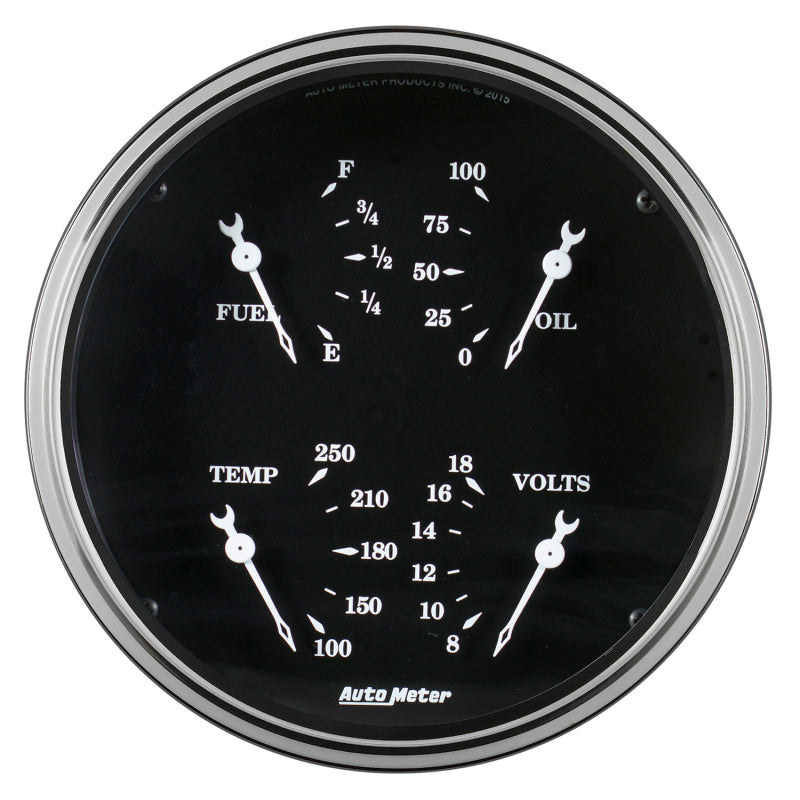 AutoMeter Auto Meter Gauge Quad 5in 240E-33F Elec Old Tyme Black