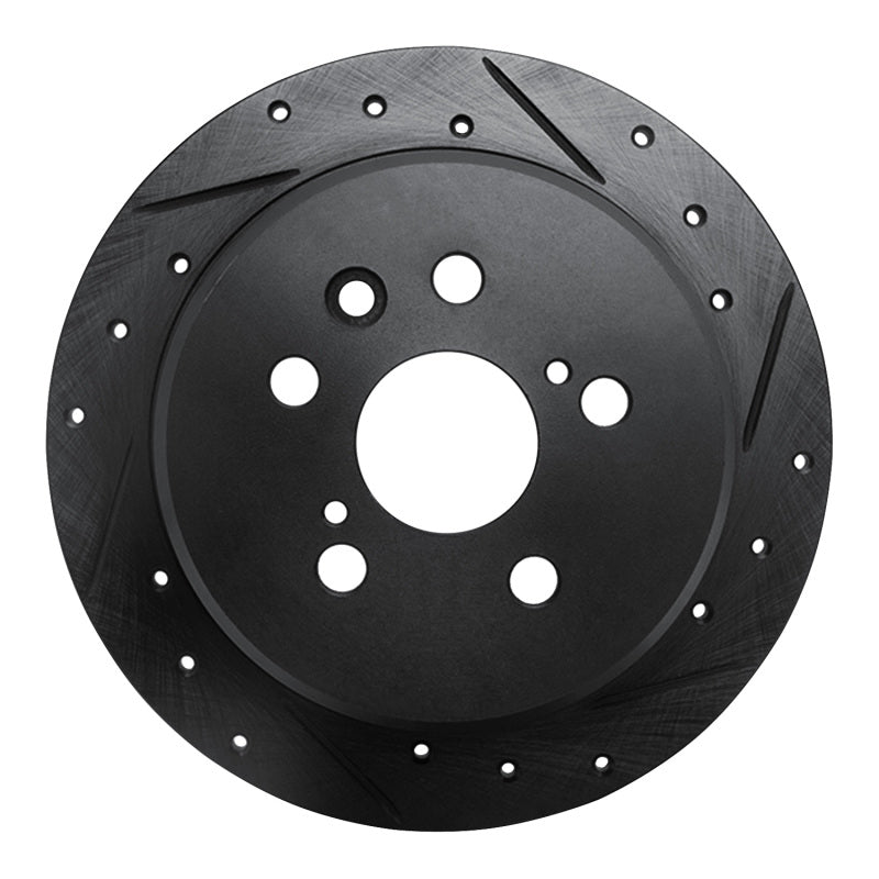 R1 Concepts R1 96-99 Toyota Celica Rear Right Drilled & Slotted Black Brake Rotor