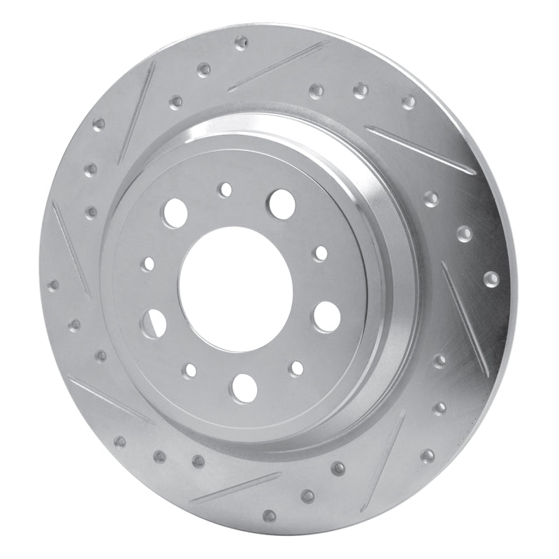 R1 Concepts R1 99-00 Volvo V70 Rear Left Drilled & Slotted Silver Brake Rotor