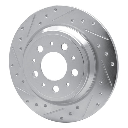 R1 Concepts R1 99-00 Volvo V70 Rear Left Drilled & Slotted Silver Brake Rotor