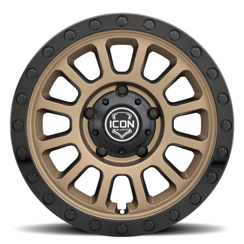 ICON Hulse 17x8.5 / 5x150 / 25mm / 5.75in BS Satin Bronze w/ Gloss Black Lip