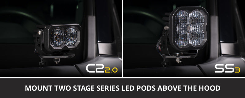 Diode Dynamics 16-21 Toyota Tacoma Pro SS3 LED Ditch Light Kit - Yellow Combo