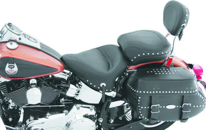 Mustang Motorcycle Mustang 00-15 Harley Softail Standard Rear Tire Wide Touring 1PC Seat w/Studs - Black