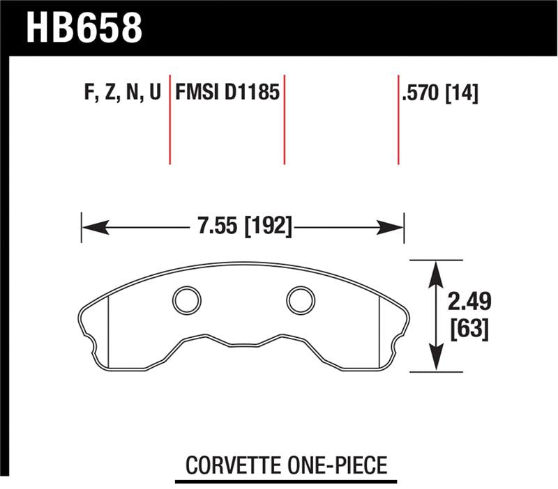 Hawk Performance Hawk 06-10 Chevy Corvette (Improved Pad Design) Front HPS Street Brake Pads
