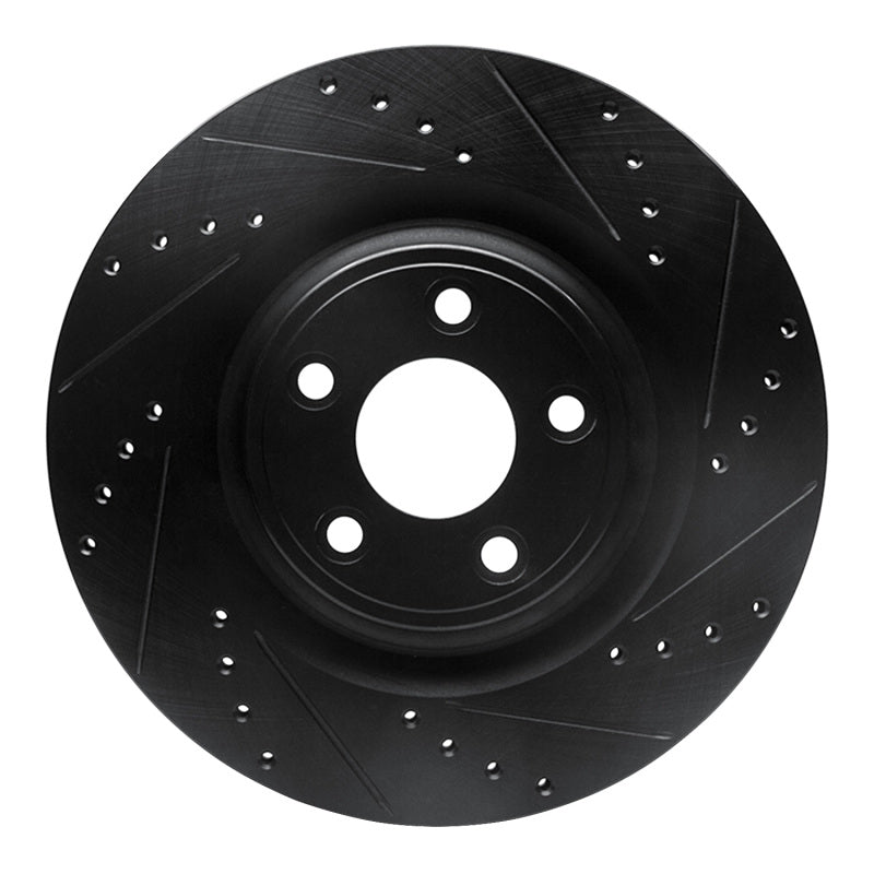 R1 Concepts R1 14-21 Jaguar F-Type Rear Right Drilled & Slotted Black Brake Rotor