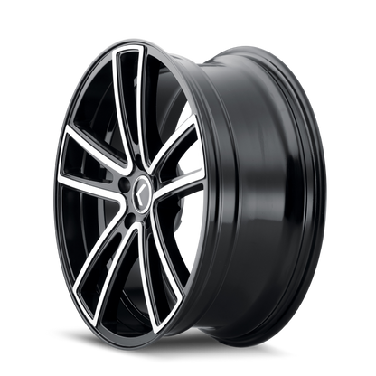 Kraze Wheels Kraze KR190 Lusso 22x8.5 / 5x114.3 BP / 38mm Offset / 72.62mm Hub Gloss Black Machined Wheel