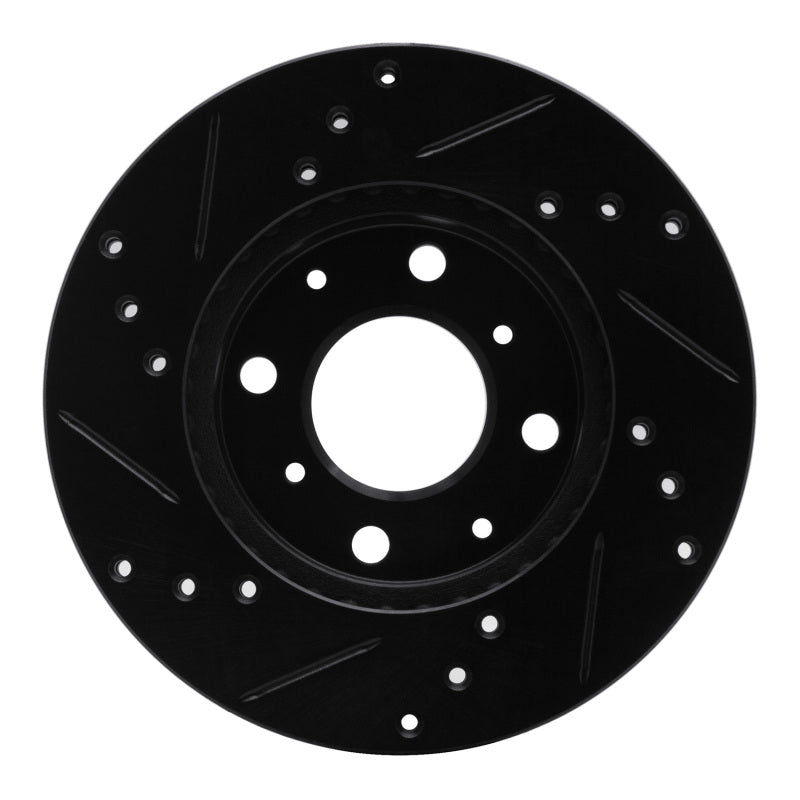 R1 Concepts R1 90-00 Honda Civic Sedan Front Right Drilled & Slotted Silver Brake Rotor