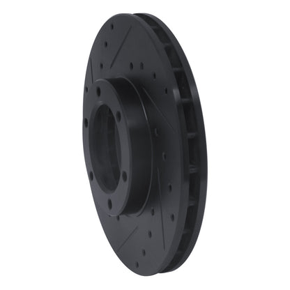 R1 Concepts R1 87-88 Toyota Pickup Front Left Drilled & Slotted Black Brake Rotor