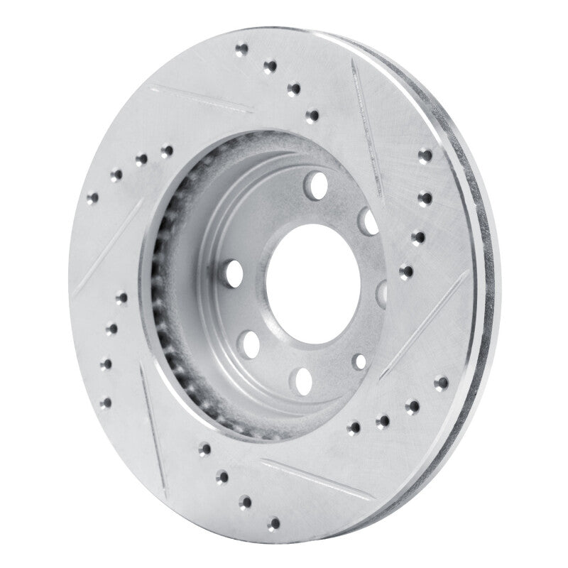 R1 Concepts R1 99-99 Daewoo Nubira Front Right Drilled & Slotted Silver Brake Rotor