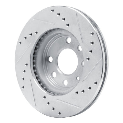 R1 Concepts R1 99-99 Daewoo Nubira Front Right Drilled & Slotted Silver Brake Rotor