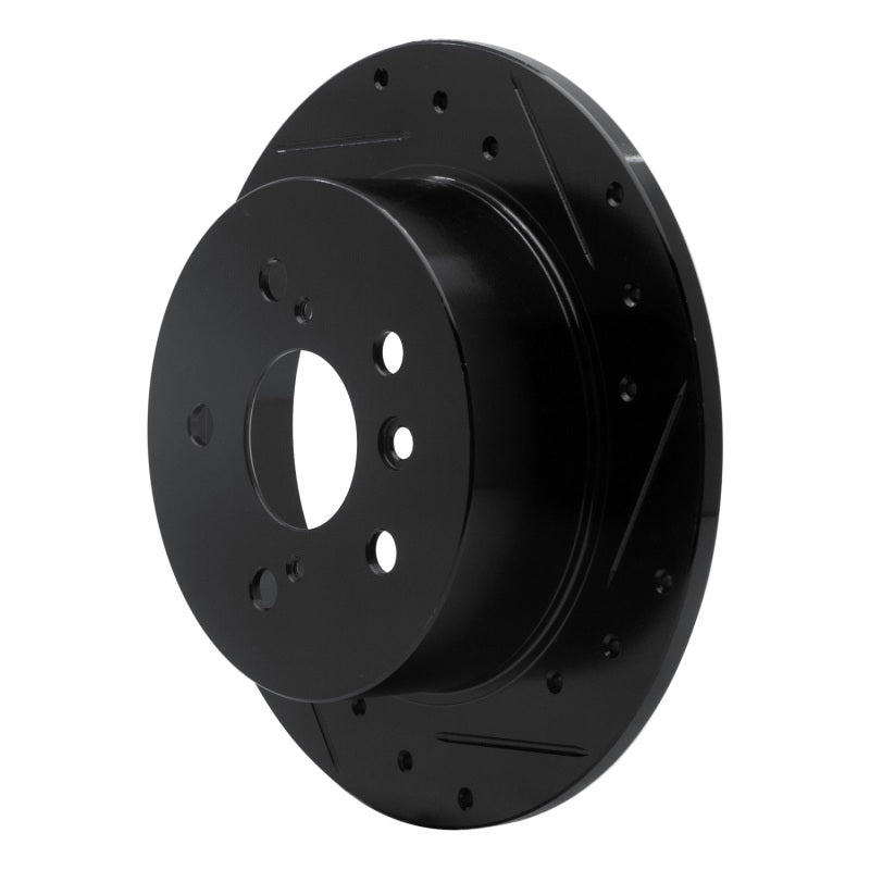 R1 Concepts R1 07-12 Lexus ES350 Rear Right Drilled & Slotted Black Brake Rotor