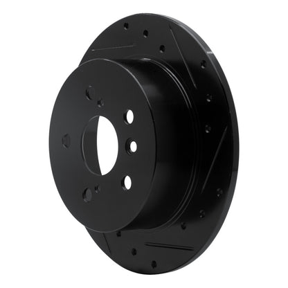 R1 Concepts R1 07-12 Lexus ES350 Rear Right Drilled & Slotted Black Brake Rotor