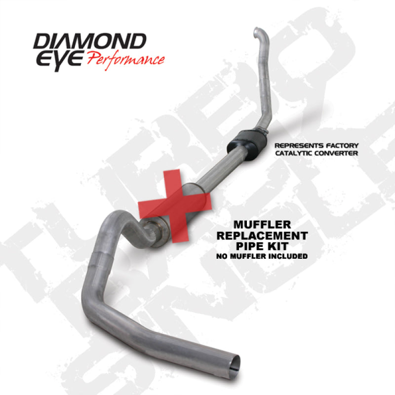 Diamond Eye Performance Diamond Eye KIT 4in MFLR RPLCMENT PIPE TB SGL ALUM 94-97 5 7 3L F250/F350 PWRSTROKE NFS W CARB STDS