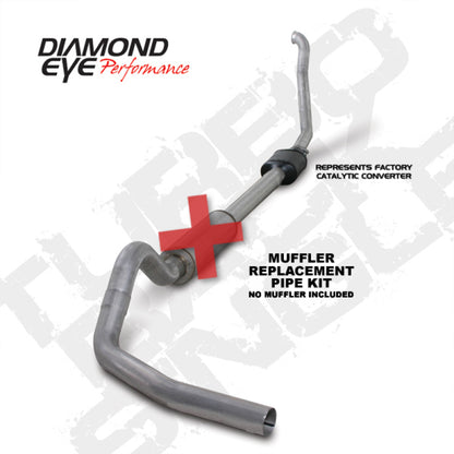 Diamond Eye Performance Diamond Eye KIT 4in MFLR RPLCMENT PIPE TB SGL ALUM 94-97 5 7 3L F250/F350 PWRSTROKE NFS W CARB STDS