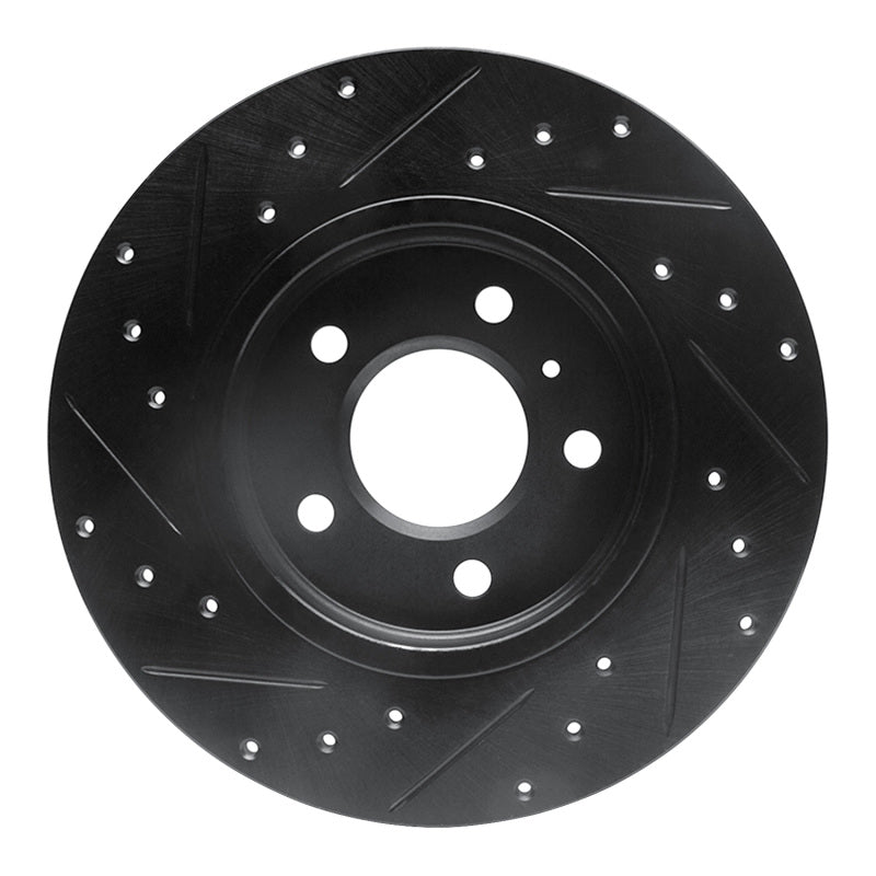 R1 Concepts R1 05-05 Buick Terraza Rear Right Drilled & Slotted Black Brake Rotor