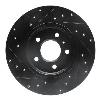 R1 Concepts R1 05-05 Buick Terraza Rear Right Drilled & Slotted Black Brake Rotor