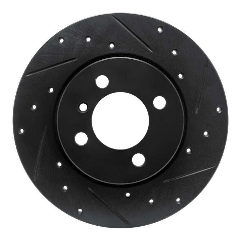 R1 Concepts R1 84-85 BMW 318I Front Right Drilled & Slotted Black Brake Rotor