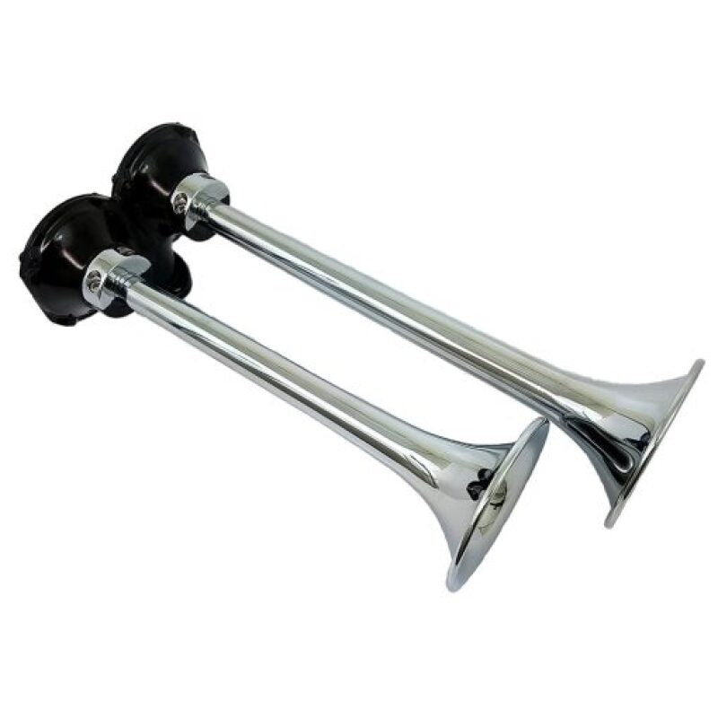 Kleinn Air Horns Kleinn Chrome Roof Mount Dual Horn/ 13.5In/11.5In - Chrome-Plated Spun Copper