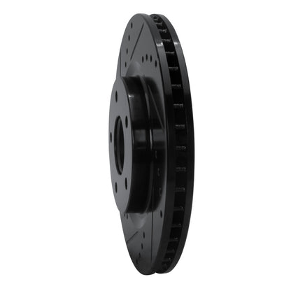R1 Concepts R1 07-15 Nissan Sentra Front Left Drilled & Slotted Black Brake Rotor
