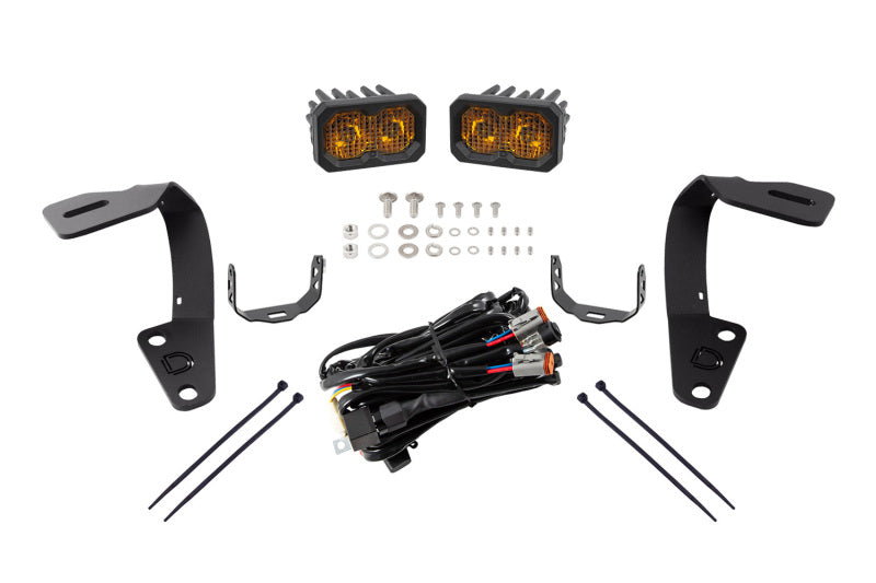 Diode Dynamics 10-21 Toyota 4Runner Stage Series 2in LED Ditch Light Kit - Yellow Pro Combo