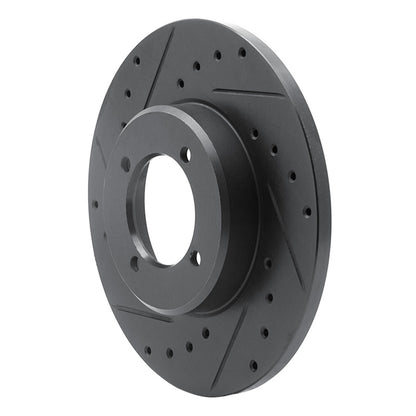 R1 Concepts R1 72-82 Toyota CORONA Front Left Drilled & Slotted Black Brake Rotor