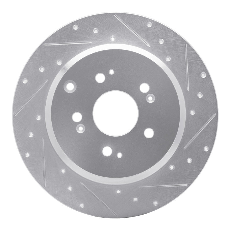 R1 Concepts R1 07-17 Acura ZDX Rear Right Drilled & Slotted Silver Brake Rotor