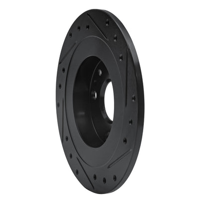 R1 Concepts R1 1990-2003 Ford Escort Rear Left Drilled & Slotted Black Brake Rotor