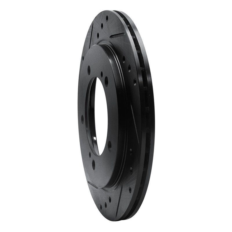 R1 Concepts R1 99-04 Chevrolet Tracker Front Left Drilled & Slotted Black Brake Rotor