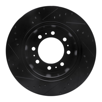 R1 Concepts R1 09-25 Dodge Ram 3500 Rear Right Drilled & Slotted Black Brake Rotor