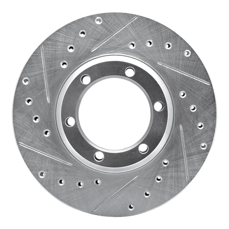 R1 Concepts R1 81-87 Dodge Ram 50 Front Left Drilled & Slotted Silver Brake Rotor