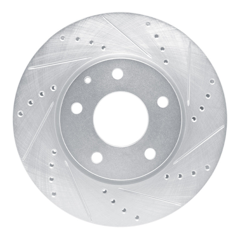 R1 Concepts R1 19-25 Mazda 3 Front Right Drilled & Slotted Silver Brake Rotor
