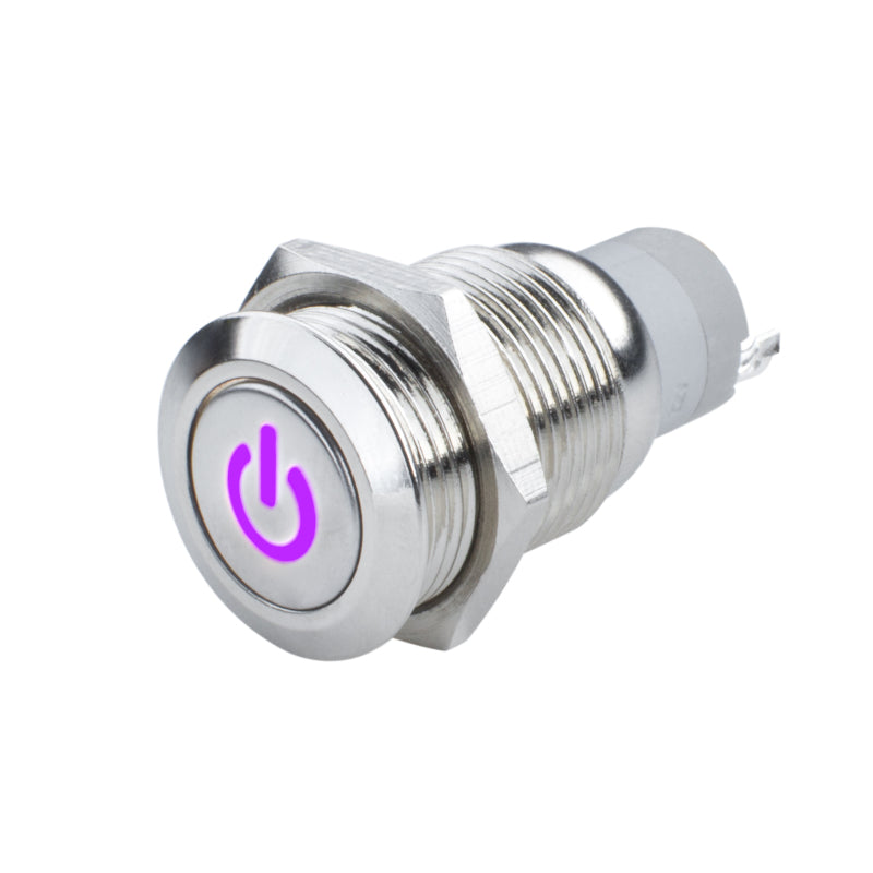 ORACLE Lighting Oracle Pre-Wired Power Symbol Momentary Flush Mount LED Switch - UV/Purple
