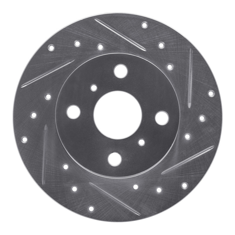 R1 Concepts R1 83-90 Toyota Tercel Front Right Drilled & Slotted Silver Brake Rotor